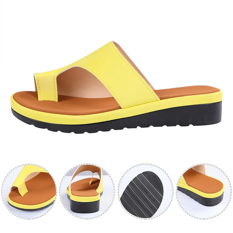 Women Shoes Big Toe Foot Correction Sandals Comfy Platform Flat Sole Ladies Casual Soft Orthopedic Bunion Corrector Dropship