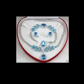 

EE choose color Charming set!light blue Necklace Bracelet Earring Ring8# No box