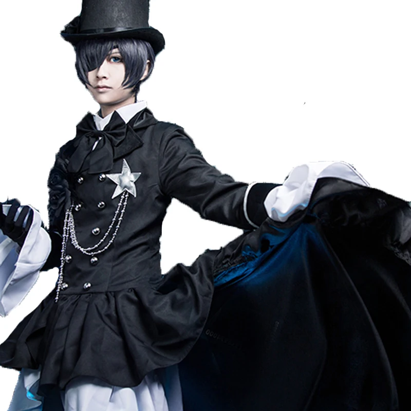 Ciel Phantomhive Cos Хэллоуин вечерние японский смокинг аниме платье мужские и женские