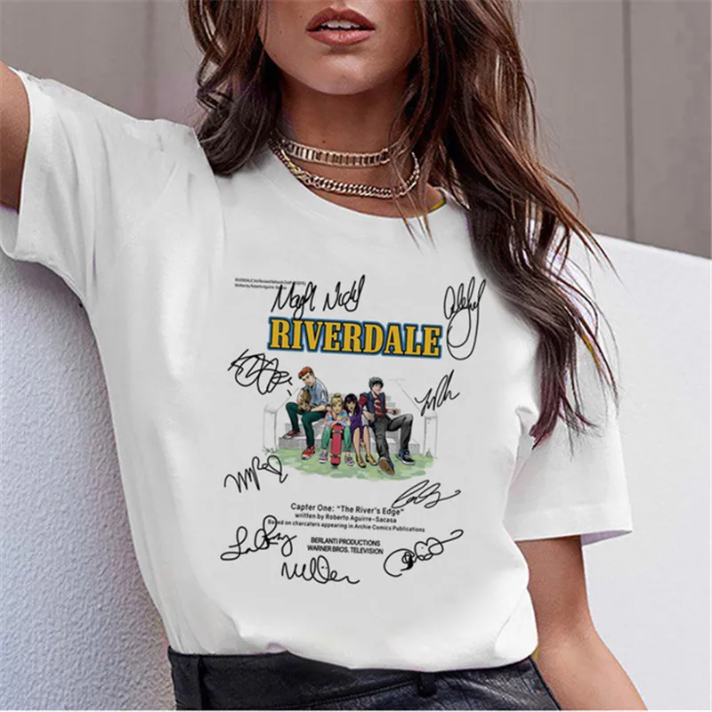 LUSLOS летняя футболка с изображением ривердейла, плюс размер, женская модная футболка с круглым вырезом, Harajuku Streetware SouthSide Serpents Jughead, футболки, топы - Цвет: XWT0011-20