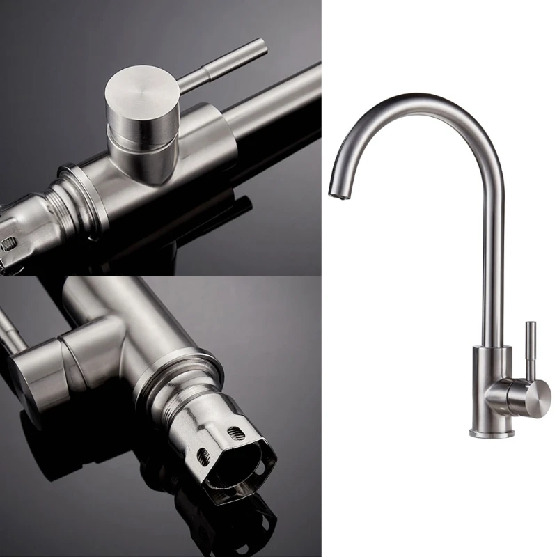 

360 Degree Rotatable Tap Chrome Faucet Kitchen Bath Faucet Kitchen Mixer Sink Faucet-Homeful