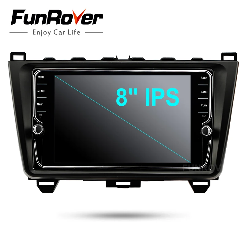 Discount Funrover IPS 8" Android 8.0 2 din car dvd gps For Mazda 6 mazda6 2008 2009 2010 2011-15 Autoradio Glonass tape recorder usb WIFI 4