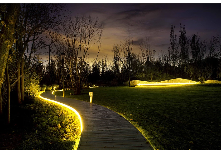 Светодиодные ленты Light 220 V Водонепроницаемый мягкие светодиодный неоновый свет ленты уличный садовый светильник дома строку свет с ЕС