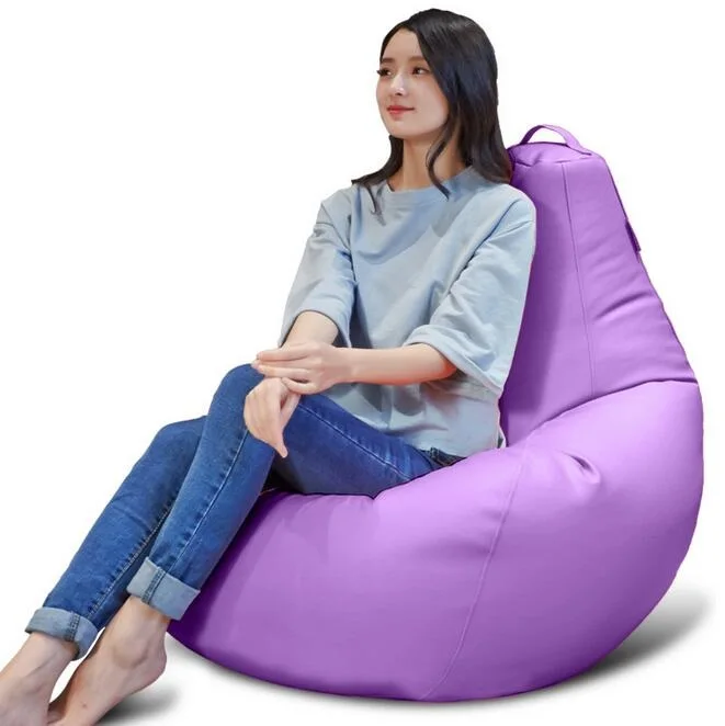 Cover only No Filler- back support bean bag lounger with stools
