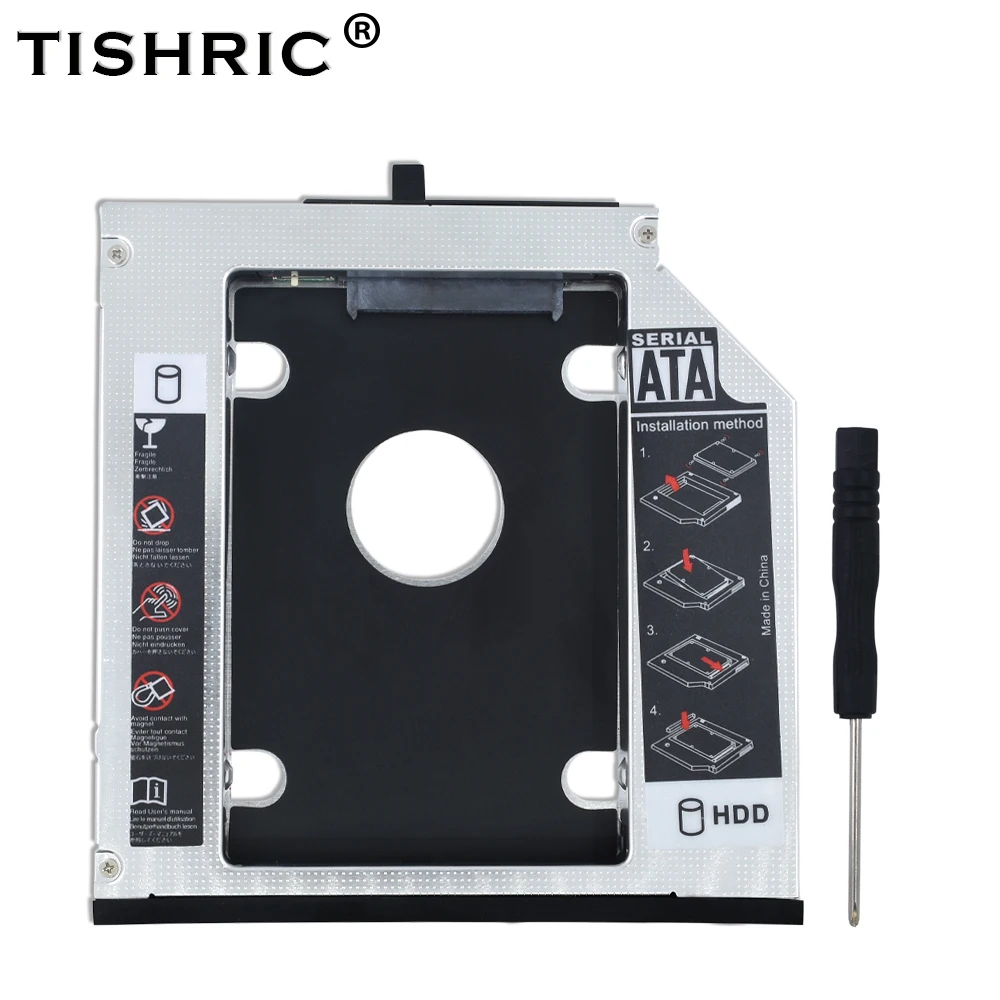 Tishricалюминий 12 7 мм 2 й HDD Caddy SATA 3 0 5 &quotSSD корпус Optibay для Lenovo ThinkPad T510 T520 T530 T420|Корпус
