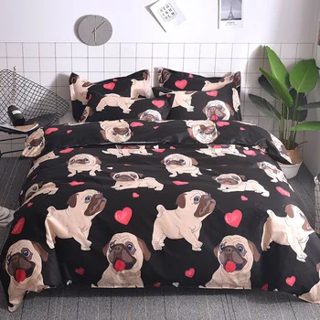 

LANGRIA Cute Printing Patterns Bedding Set Bed Linen Set Soft Duvet Cover Set Pillowcase 4 Sizes for Home Bedroom