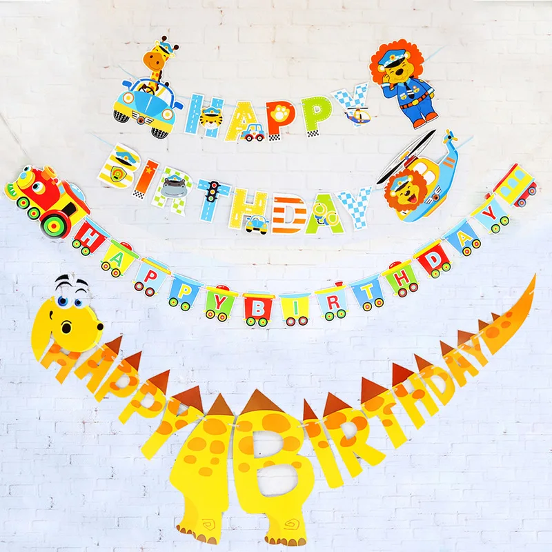 animal giraffe Pull Flag Train Dinosaur Birthday Baby Party Decoration Wedding Valentine's Day | Дом и сад