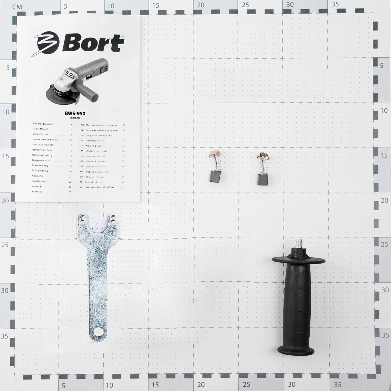 Машина шлифовальная угловая Bort BWS-950 (Мощность 900 Вт, 12000 об/мин холостого хода, диаметр диска 125 мм, блокировка шпинделя)