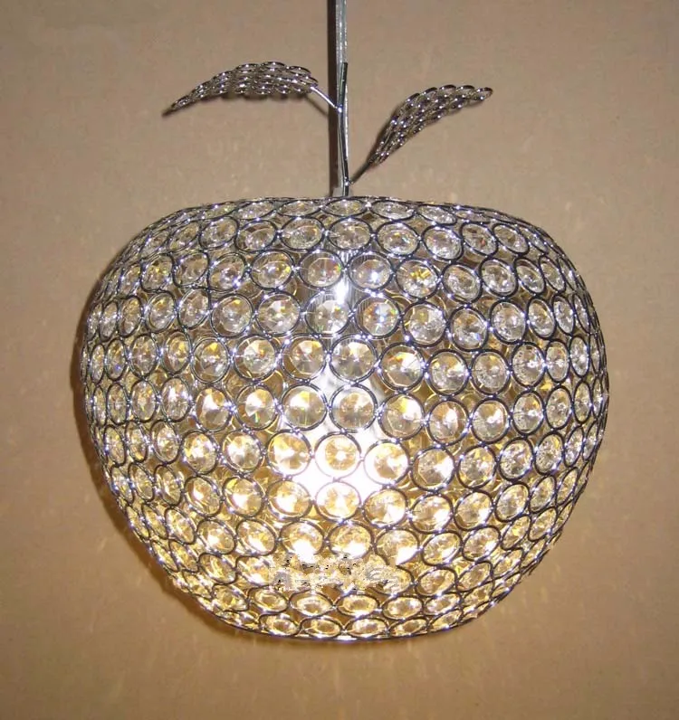 Lustres Apple, Хрустальная светодиодная Подвесная лампа, светильник для прохода, балкона, подвесной светильник, хромированный светильник, светильники, абажур, E27, Подвесная лампа