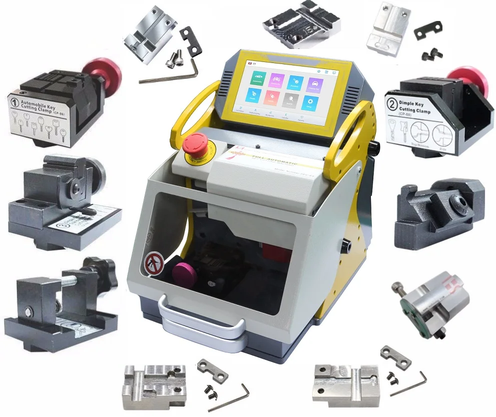 Full 12 Clamps Новейший SEC E9 12 зажимов CNC автоматическая машина для резки ключей для автомобильных ключей и домашних ключей лучше, чем Slica I80 машина для ключей - Цвет: Full 12 Clamps