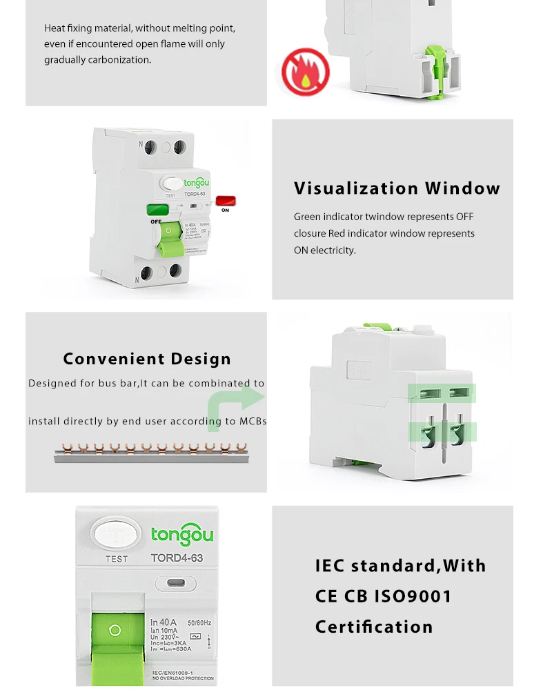 AC 2 P 40A 10mA электронного типа RCCB RCD 110 В 230 В УЗО TORD4-63