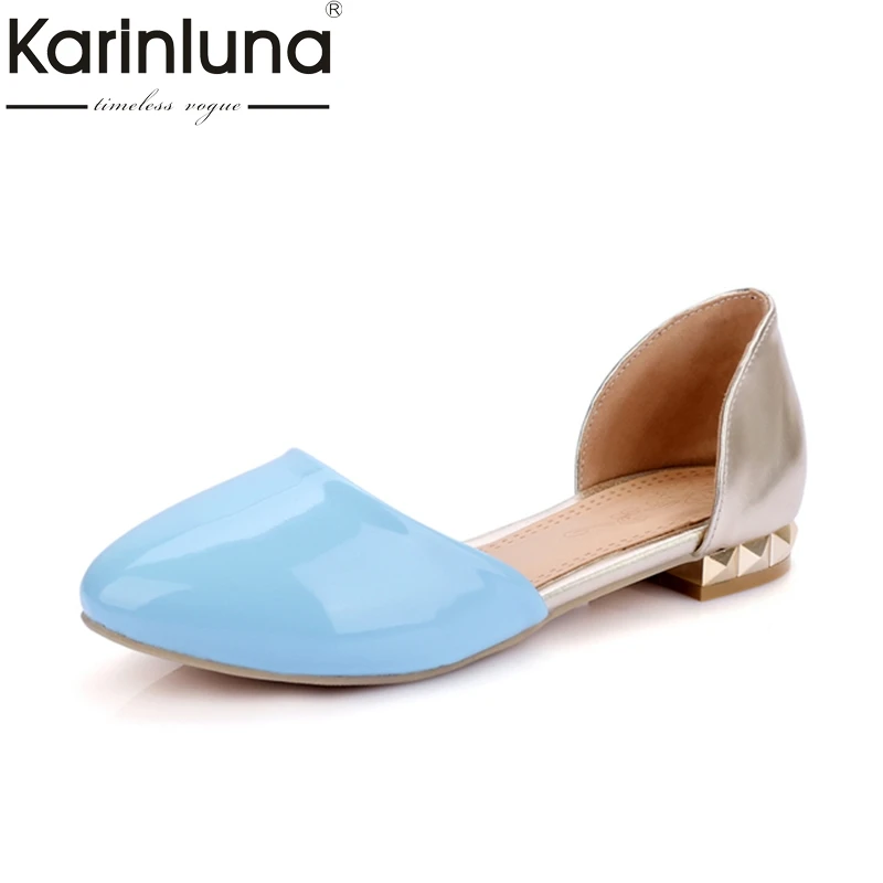

KARINLUNA High Quality 2018 Fashion Large Size 31-47 Spring Autumn Slip On Women Shoes Shallow Square Low Heels Ladies Shoes