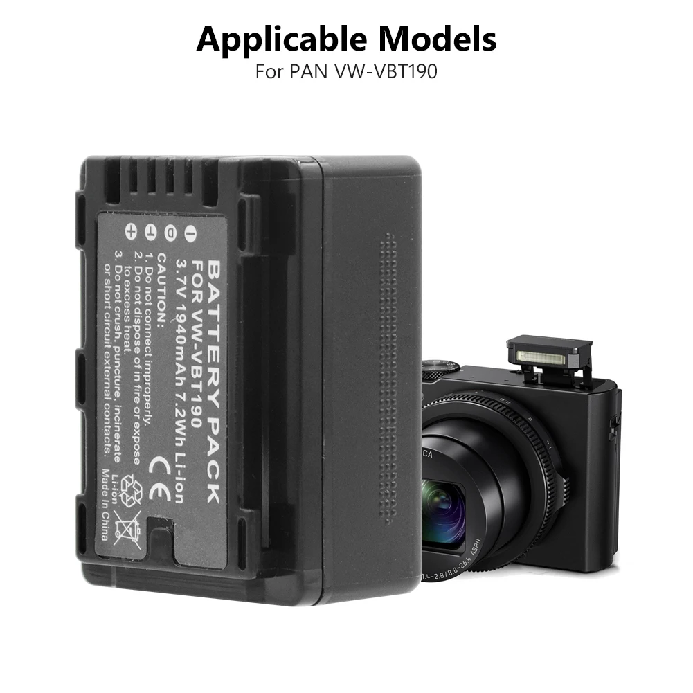 Перезаряжаемые VW-VBT190 Камера Батарея для Panasoni HC-VXF999 VXF990 VX980 VX1K VX981 HC-W570 HC-W580 HC-W850 акумуляторная батарея аккумуляторов