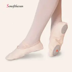 Парусиновые балетки на плоской подошве мягкая балерина обувь для танцев латинские тапочки для йоги Детские Девочки женщины йога