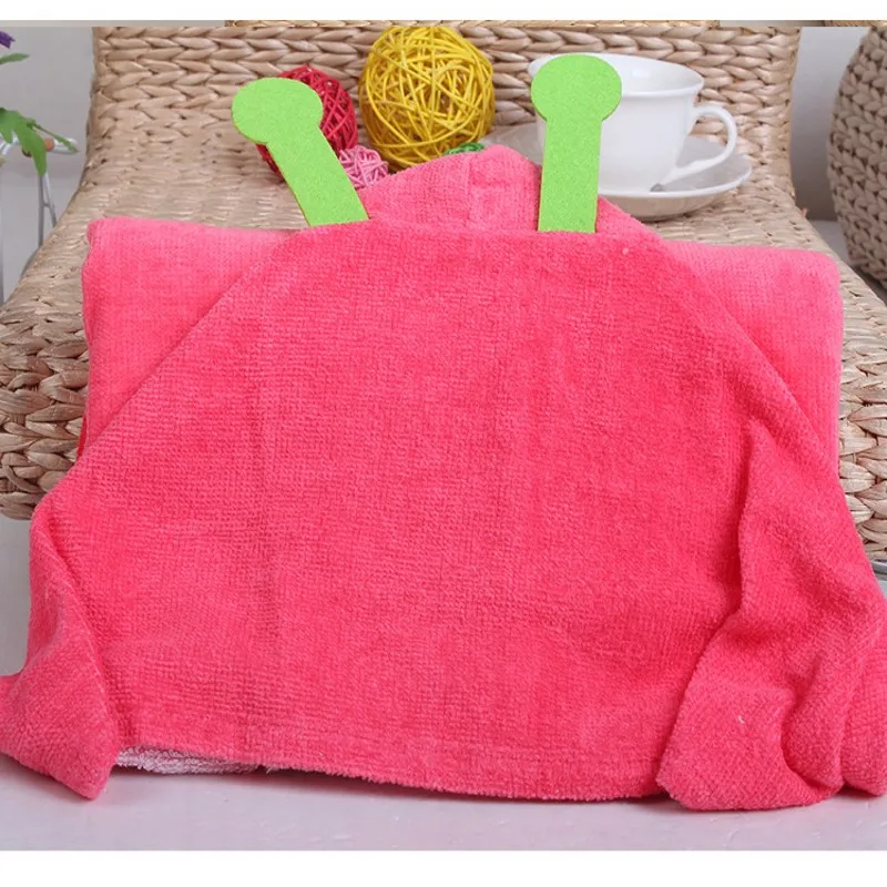 plum Детское полотенце с капюшоном из чистого хлопка с рисунком из мультфильма, банный халат с изображением бабочки, пляжное полотенце, Размеры s 85*60 см - Цвет: plum