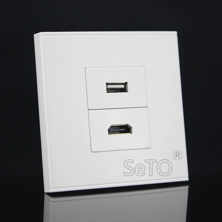 SeTo 86 Тип один порт HDMI+ USB Ассорти панель настенная пластина разъем Keystone Лицевая панель