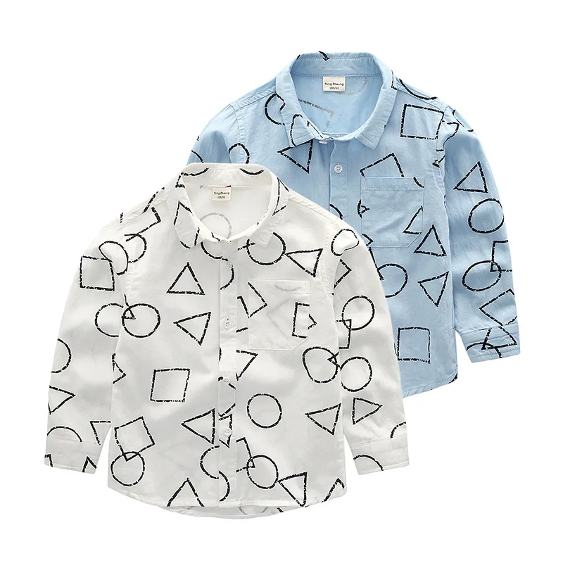 

Children Boys Shirts for British Toddler Cotton White Long Sleeve School Blouses Uniform Clothes For 2 3 4 5 6 8 Years