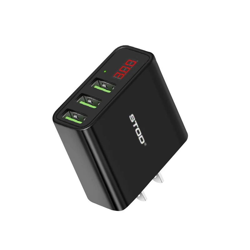 Япония (JP) 3 порта USB настенное зарядное устройство 15 Вт со светодиодным дисплеем быстрое устройство 2.4A для iPhone iPad samsung huawei Nexus Xiaomi адаптер переменного тока - Тип штекера: Япония (JP)