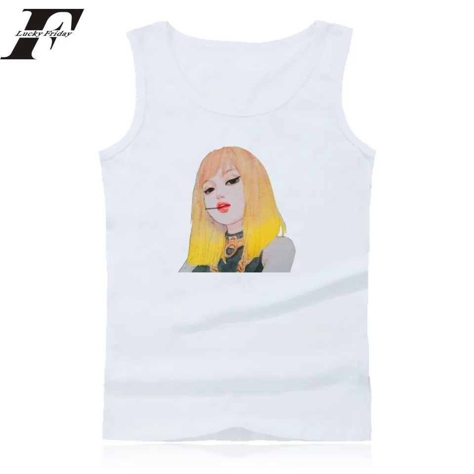 Luckyfridayf Летняя майка из blackpink KPOP Фитнес Бодибилдинг майка Для мужчин wo Для мужчин Костюмы плюс Размеры рубашка XXS-4XL