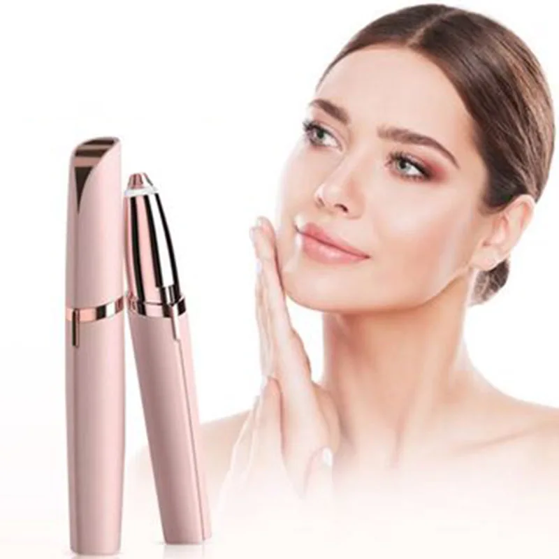 

Lipstick Eyebrow Trimmer Mini Eyebrows Shaver Remover Portable Eyebrow Razor Painless Facial Hair Removal Tool With Led Light