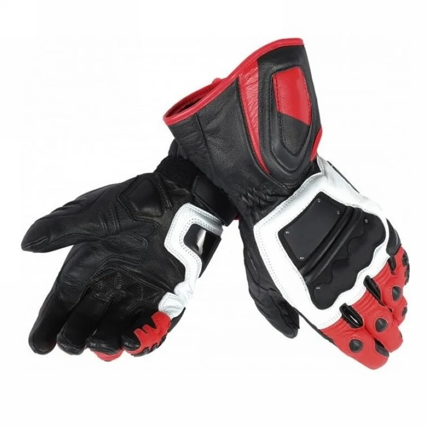 

New 3 Colors MotoGP M1 Racing Team 100% Genuine Leather Dain 4 STROKE LONG Motorcycle Gloves Driving Motorbike Gloves