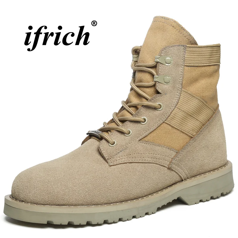 

Warm Winter Ankle Military Boots For Men Large Size Khaki Suede Boots Men With Fur Combat Boots Cheap Casual Working Male Shoes