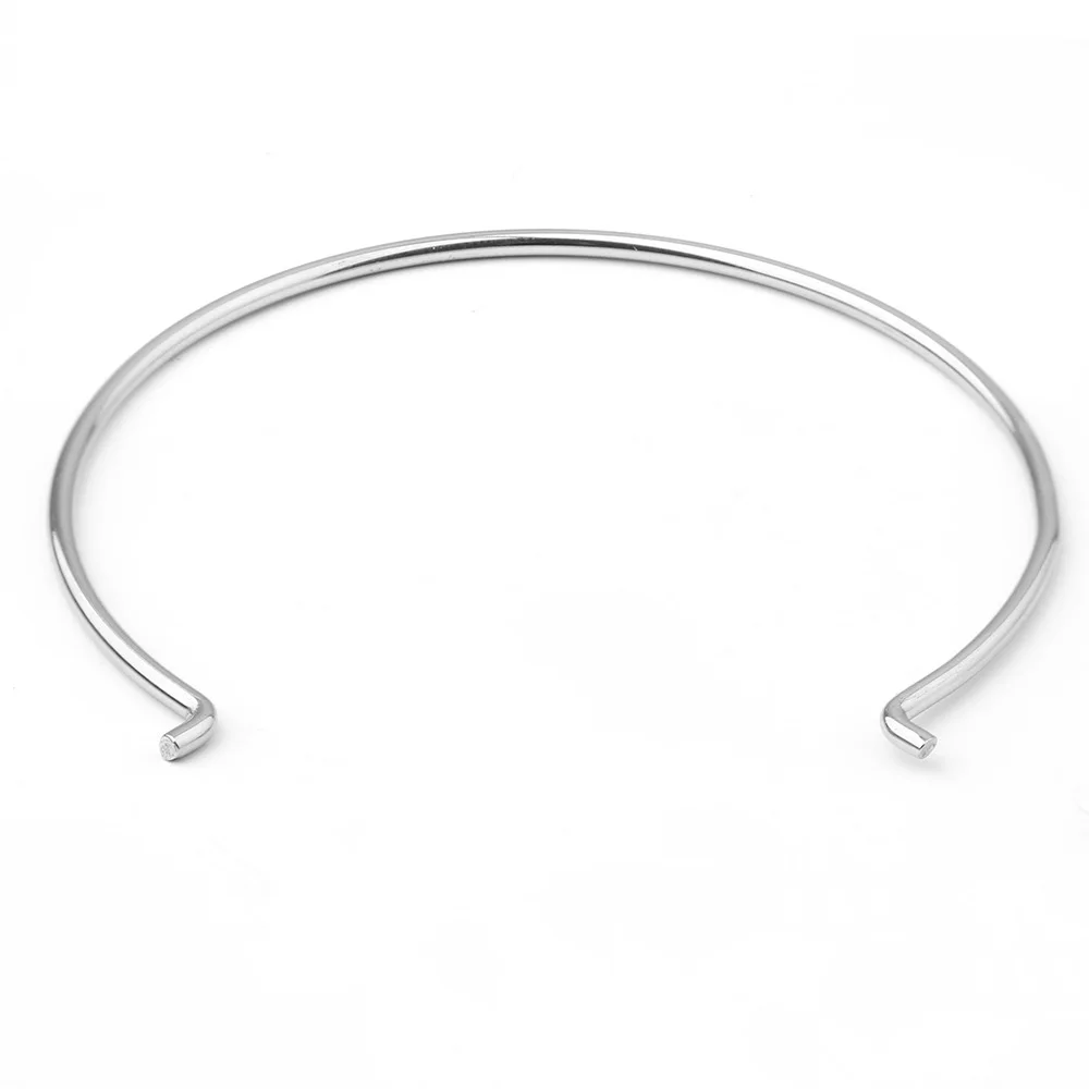 63mm 68mm Stainless Steel Open Cuff Bangles Wired Simple Bracelets