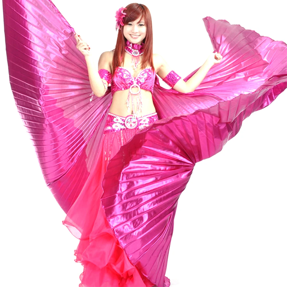 

2018 New Sale Popular Women Egyptian Belly Dance Isis Wings Golden Belly Dancing Wing without Stick Adult BellyDance Wear Wings