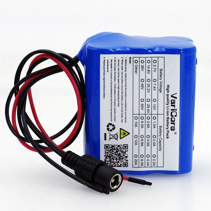 VariCore 12 v 4,4 Ah 4400mAh 18650 перезаряжаемые батареи 12V с литиевая батарея BMS пакет Защитная плата+ 12,6 V 1A зарядное устройство