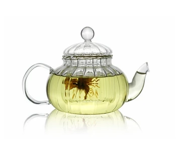 

1PC 600ml Flower Coffee Glass Tea Pot Blooming Chinese Glass Teapots Heat Resistant Glass Teapot JO 1052