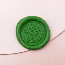 На заказ Дерево Свадебный Воск Печать/персонализированные двойные инициалы жизнь дерева/свадебные приглашения печать