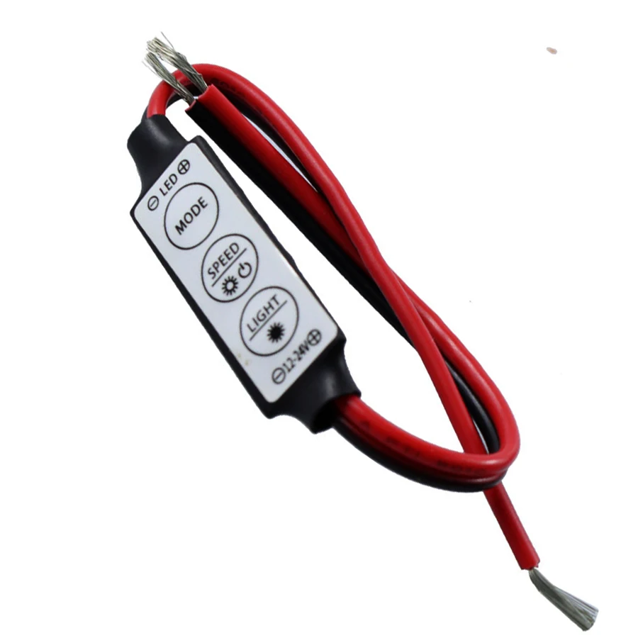 1PC 3 Key Mini Single Color LED Strip Controller Dimmer For 3528 5050