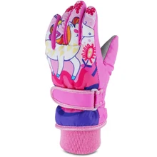 Детские теплые зимние перчатки для катания на лыжах для девочек, варежки для вождения для мальчиков, водонепроницаемые перчатки для катания на скейтборде