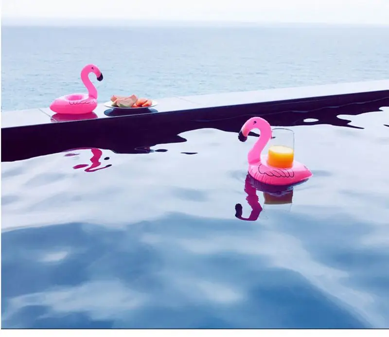 Summer Swimming Pool Floating Inflatable Flamingo Holder Water Drinks Cup Beach Mobile phone Cup Care Floating Row Inflatable Pool Floating Seat Inflatable Pool Float Swimming Pool Floats