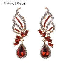PPG& PGG новые Кристальные эффектные богемные Свадебные ювелирные изделия Популярные многоцветные длинные винтажные Роскошные серьги с крыльями для женщин Bijoux