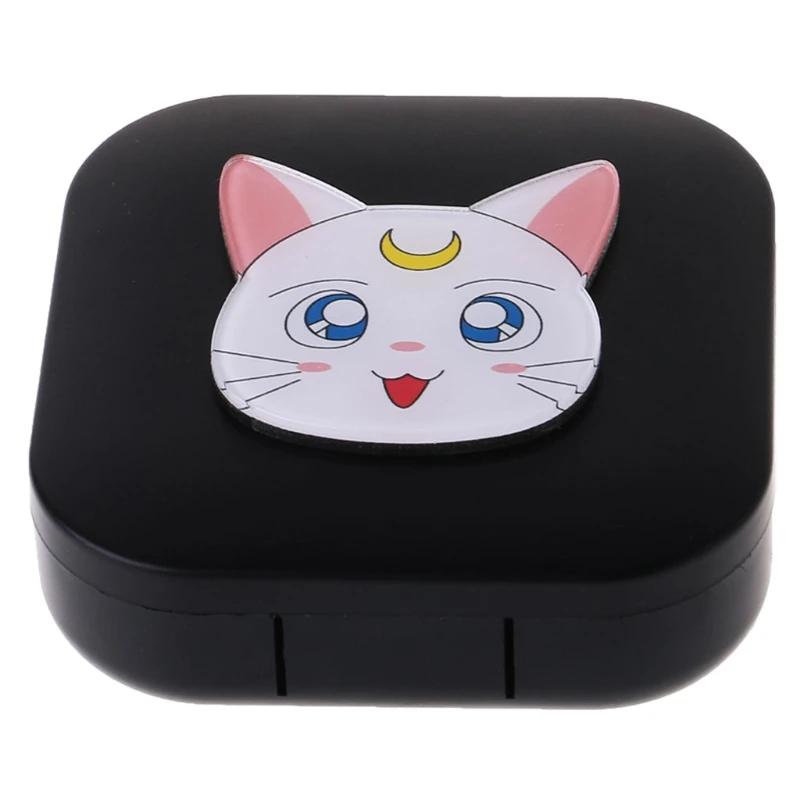 

Contact Lens Box Square Cat Travel Portable Case With Mirror Storage Container