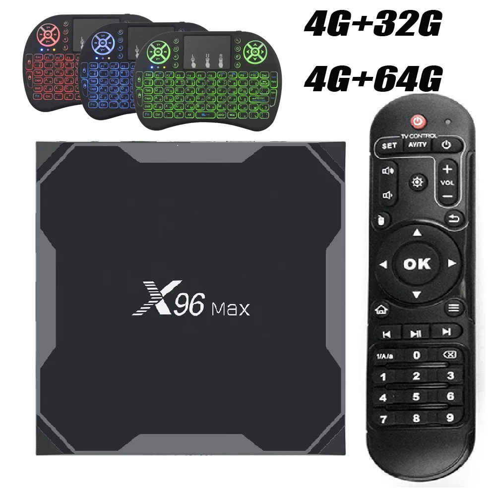 

Android 8.1 X96MAX Amlogic S905X2 Android TV BOX 4GB 64GB Smart TV 2.4G&5GHz Dual Wifi Bluetooth 1000M 4K Set-top Box X96 Max
