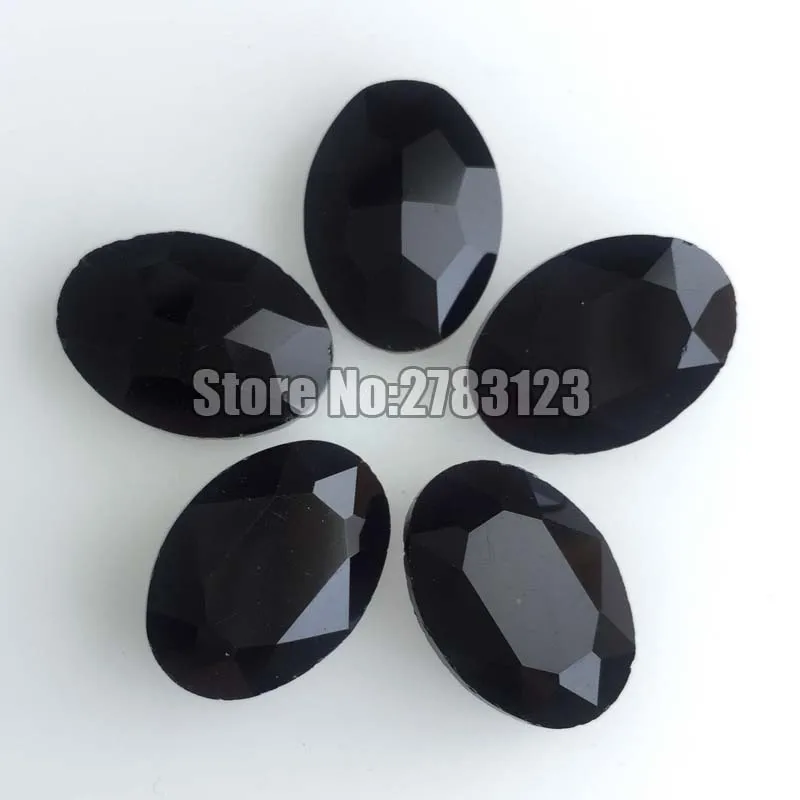 

Free shipping good quality AAA+ Glass Crystal balck oval shape pointback rhinestones,diy/nail art accessory SWOP002