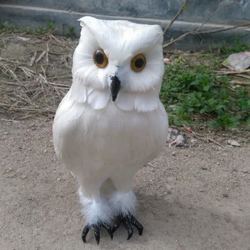 

Aqumotic Fake Owl Decor 1pc Simulation Night Owl White Model Feather Handicraft Toy Garden Outdoor Party Decorations Holder