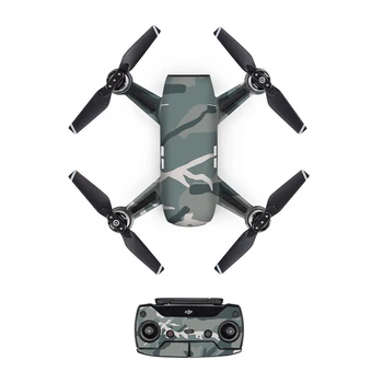 

[DJS0026] New Camo Camouflage PVC Decal Skin Sticker For DJI Spark Drone body + Remote Controllers + 3 Battery Protective Cover