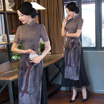

Chinese traditional Vietnam chiffon ao dai dress for women