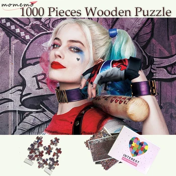 

MOMEMO Harley Quinn Customized Wooden Puzzle Toys Jigsaw Puzzles 1000 Pieces Wooden Puzzle Games for Adults Teenagers Home Decor