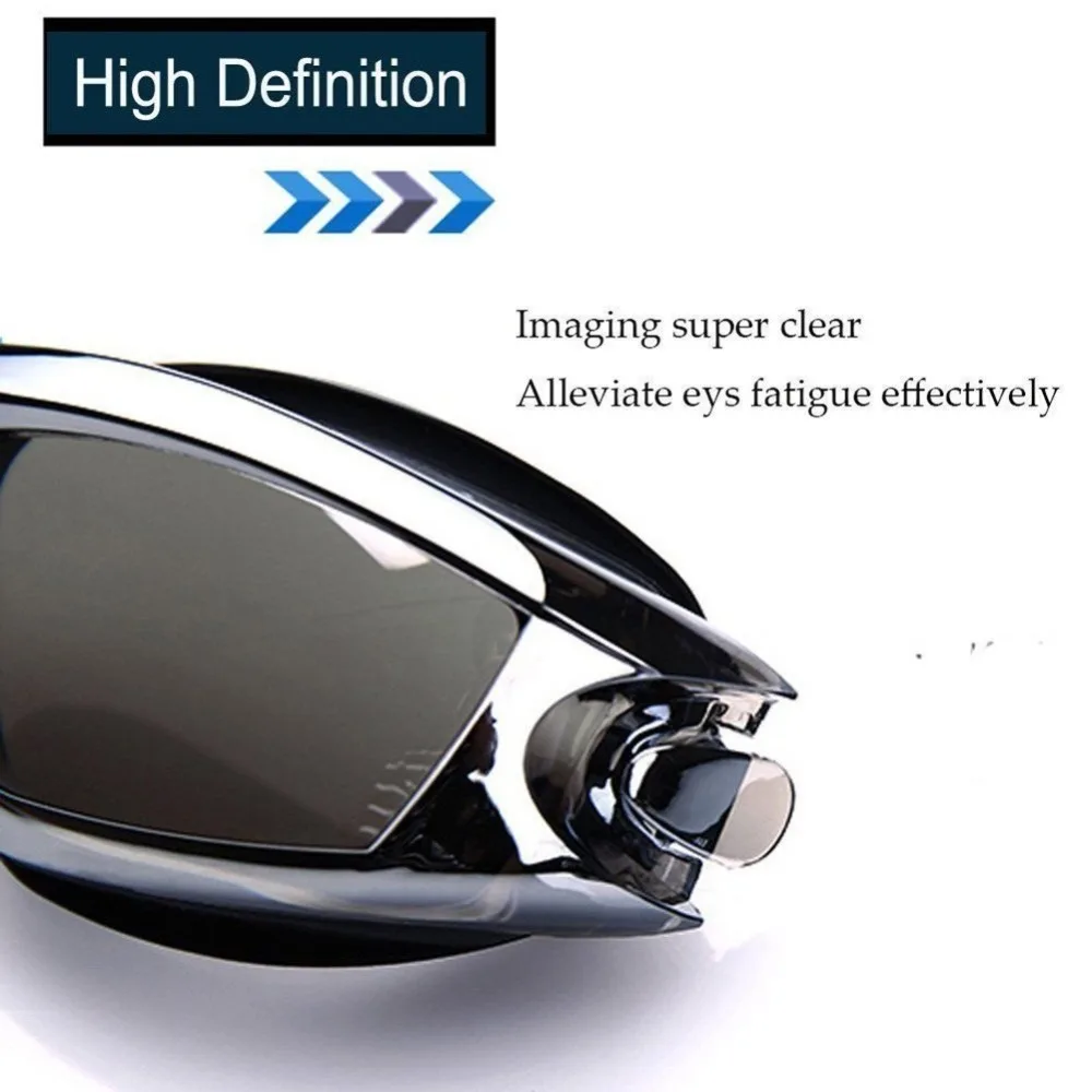 Плавательные очки УФ 400 Защита Анти туман непротекающий широкий вид бассейн очки с ушным штекером зажим для носа и защитные