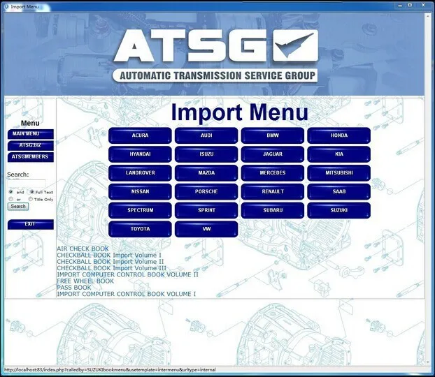Информация о ремонте автоматической передачи данных Группы ATSG 2012 руководства по