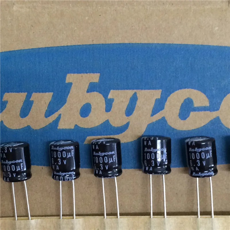 

10pcs 1000uF 6.3V RUBYCON WA Series 8x9mm Low Profile 6.3V1000uF Aluminum Electrolytic Capacitor