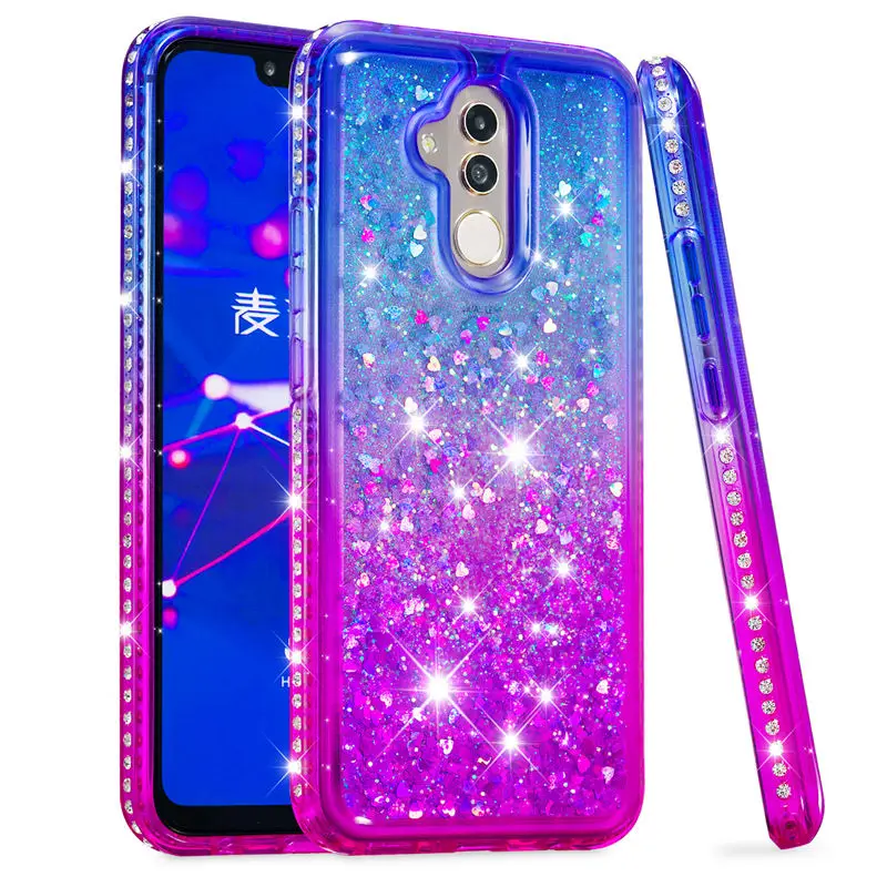 

Diamond Glitter Silicone Case For Huawei Mate 20 Lite Coque For Huawei Mate 20 Pro Mate 20 Liquid Dynamic Quicksand Bling Cover
