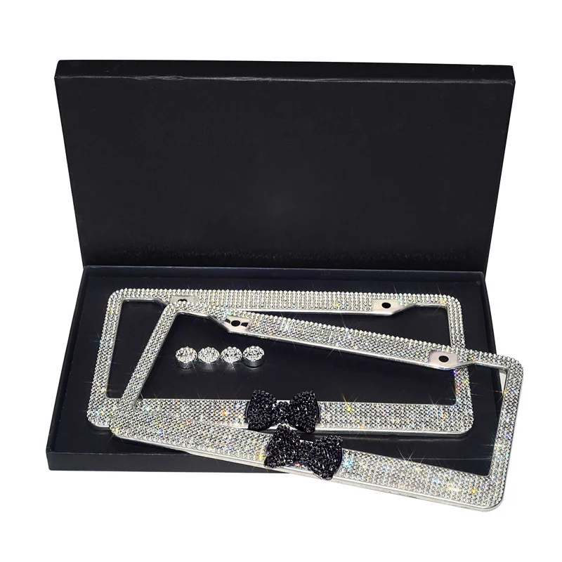 Bling рамки номерного знака для автомобиля грузовика Лук Стразы Кристальные с 2