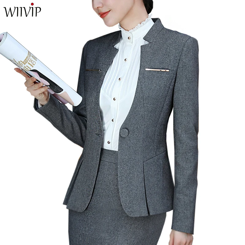 

New Ladies' Spring Autumn Work Suit V-Neck Solid Slim Coat Female Elegant Grace Office Blazer Women Tops 9863