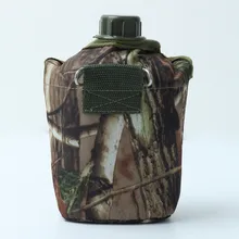 Военная Униформа Армейский зеленый Пластик 850 мл бутылка для питьевой воды столовой с покрытием из ткани для Открытый Туризм; кемпинг дорожная сумка