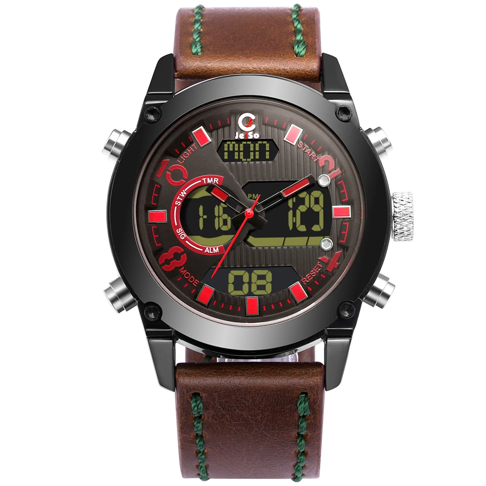 2019 Jeiso Classic Leisure Men Watch Men LED Digital Watch Waterproof Shock Proof Sports Clock Analog Quartz Women Wrist Watches